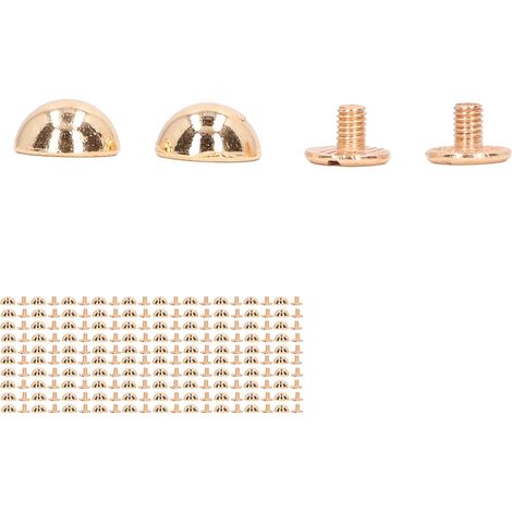 Kit 100 pièces Rivets en Cuir 8mm, Clous Décoratifs Ronds en Forme de Champignon, Rivets Tubulaires Métalliques Dorés pour Loisirs Créatifs DIY (1/5)