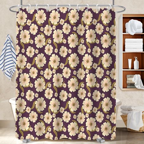 Rideau de douche imperméable en polyester 180x180 poids aux ourlets cache baignoire pour campin (1/5)