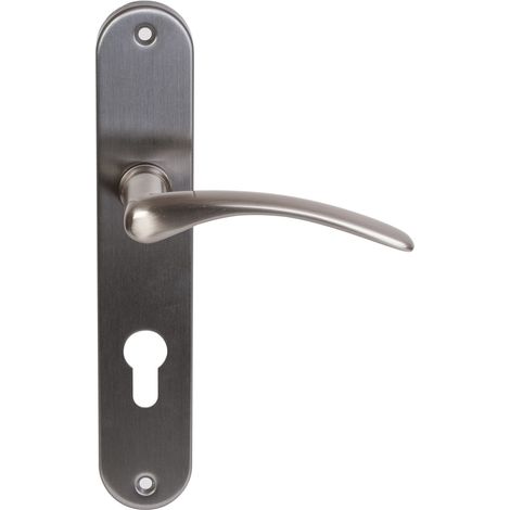 Manilla de Puerta - KLOSE besser - con Placa de aluminio «Paula»  Trou Cylindre