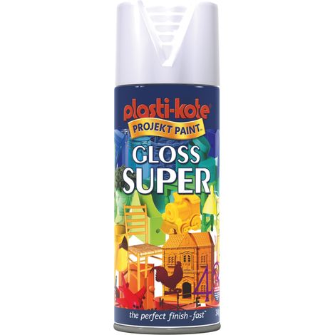 PlastiKote 440.0011109.076 Super Spray Paint - Gloss White, 400ml (1/2)