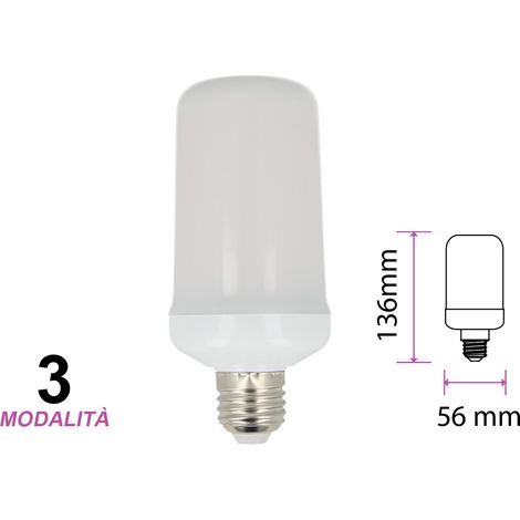Lampada Led E27 Effetto Fiamma Finta Fuoco Tremolante Decorativa Vintage 3 Mode 6W 1700K Luce Fissa Breathing Light (1/3)