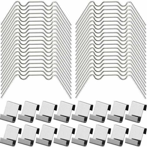 100 Stück Gewächshaus-Verglasungsklammern, inkl. 50 W-Typ-Klammern und 50 Z-Typ-Klammern, Edelstahl (1/4)