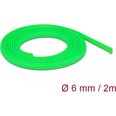 Delock Funda trenzada estirable 2 m x 6 mm, color verde