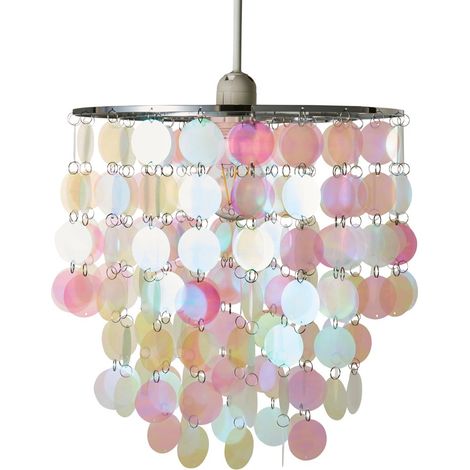 Litecraft Glow Light Shade 30cm Easy Fit Iridescent Lampshade - Multi Coloured