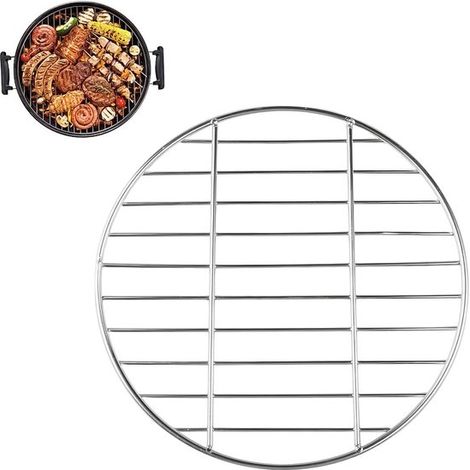 Parrilla redonda de acero inoxidable, 30 cm de diámetro, parrilla de repuesto para barbacoa, ideal para acampar y hacer picnics (1/5)