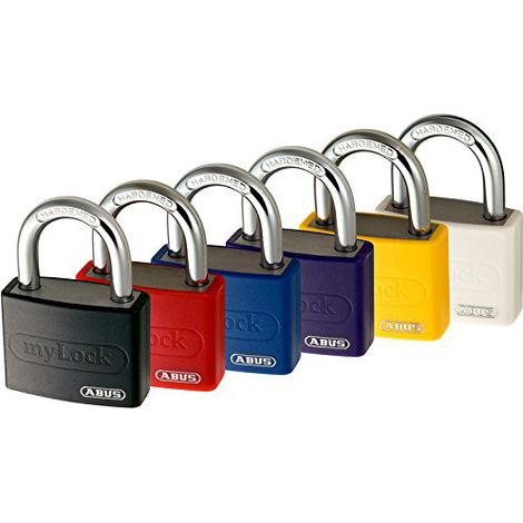 Abus – Cadenas à clé alu 40mm – Anse en acier cémenté avec protection renforcée – Cylindre à 5 goupilles – Couleurs assorties : bleu, rouge, jaune, noir, blanc (1/2)