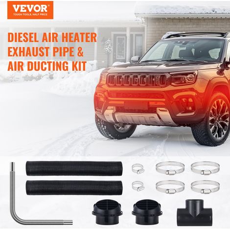 Kit de Tuyaux de Chauffage Diesel, Conduit d’Air Extensible de 75 mm, Tuyau d'Échappement en Inox de 25 mm, 2 Bouches d'Aération, Collier de Serrage, pour Chauffages de Stationnement Diesel (1/5)