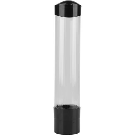 Distributeur de gobelets en papier et plastique pour 60 à 80 gobelets, porte-gobelets à bouton unique (noir) (1/5)