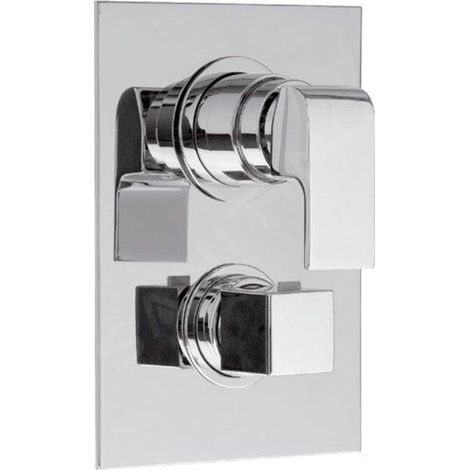 Sapho Dimy - Mitigeur thermostatique encastré de douche, avec corps d'encastrement, 3 sorties, chrome DM393 (1/2)