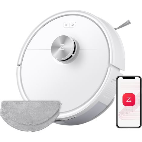 Roborock Q7 M5 Set Aspirateur Robot Laveur 10 000 Pa, Double Conception Anti-Enchevêtrement, Durée de Nettoyage Prolongée, Navigation avec LiDAR Précis, APP, Set Blanc