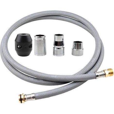 Kit de rechange de tuyau de robinet de cuisine 5 pièces compatible avec les robinets à tirette Grohe 48293000, tuyau pulvérisateur flexible avec connecteurs et poids (1/5)