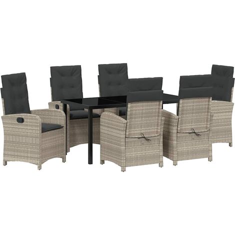 Maison Exclusive - Conjunto de Comedor de Jardín 7 pcs Gris Claro (1/5)