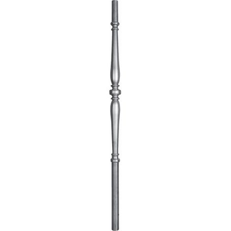 Poteau estampé - Hauteur 1200mm base ronde Ø40mm - Acier tourné - À sceller - DECO FER FORGE