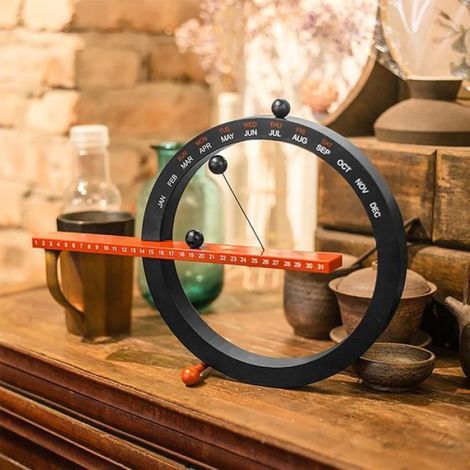 Wanduhr – Kreativ – Schwarz – Ewiger Kalender – Wohnaccessoires – Europäischer Stil (1/4)