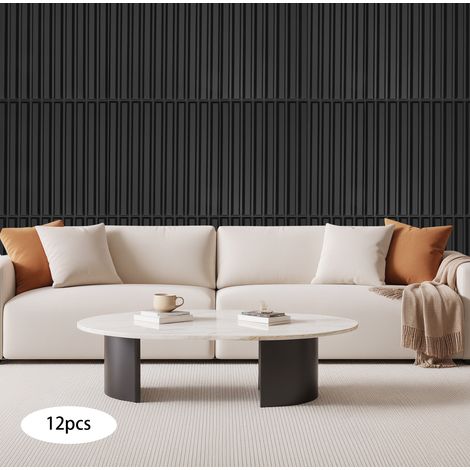12er Pack Wandpaneele, Nutpaneele, PVC-Wandpaneele für Innenwanddekoration