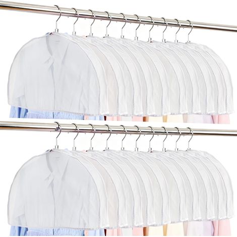 Foraineam 20er-Pack Schulterüberzüge, atmungsaktive Staubschutzhüllen für Anzüge, Mäntel, Jacken und Kleider zur Aufbewahrung im Kleiderschrank (1/5)