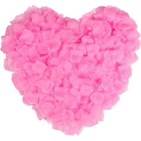 Pétales rose artificiels 2000 pièces décoration romantique mariage et chambre à coucher beaux pétales de rose comme cadeau d'anniversaire pour lui décoration d'anniversaire fantastique (rose clair) (1/4)