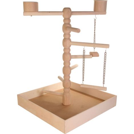Spazio gioco in legno, 41x55x41cm per Uccelli