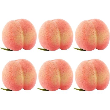 6 Pièces Pêches Artificielles Simulation Fruits Décoratifs pour Étalage Boutique Supermarché Décoration de Table (1/5)
