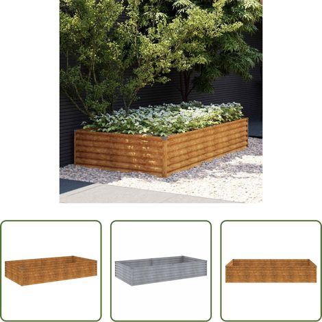 Gartengestaltung - Hochbeet 195x100x36 cm Cortenstahl (1/5)