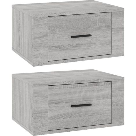 Maison Exclusive - Comodini a Muro 2 pz Grigio Sonoma 50x36x25 cm