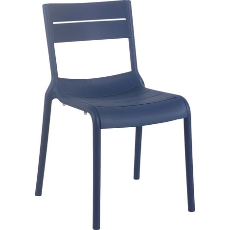 Chaise de terrasse en plastique bleu pacific