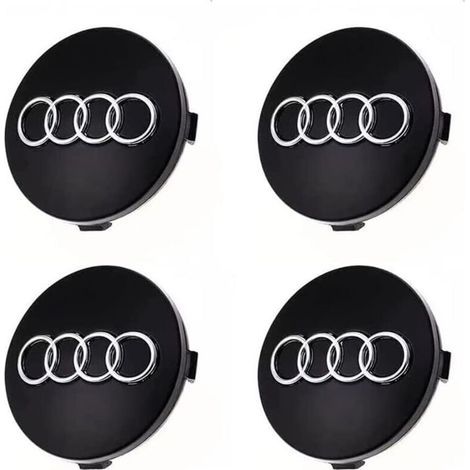 Cache moyeux 60mm pour Audi – Plastique ABS de haute qualité – Installation rapide – Protection contre les rayures