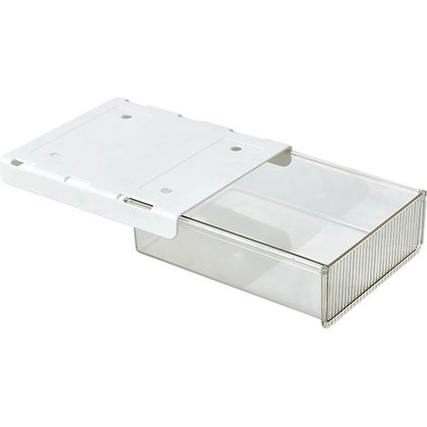 (Weiß, S) Untertisch-Organizer, selbstklebend, nagelfrei, Stifteablage, für Küche/Büro/Wohnzimmer/Esszimmer, Bürotisch