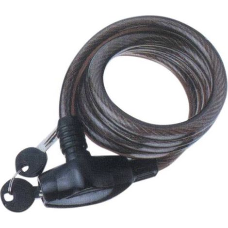 Lacet antivol en acier pour motos et vélos diam.12x150 cm. tresse acier enduit pvc - Salon