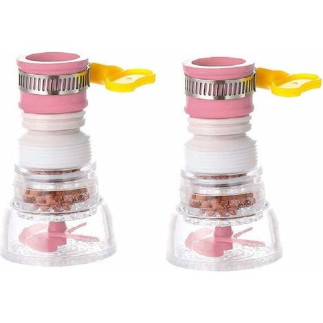 2 Têtes Robinet Cuisine Rose Anti-Éclaboussures, Filtre Pulvérisateur (1/5)
