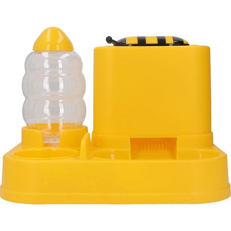 Distributeur automatique 2 en 1 pour animaux de compagnie : mangeoire et abreuvoir. Grande capacité, séparation des aliments secs et humides, pour chiens et chats. Fonctionnement par gravité. (1/5)