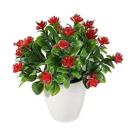 Bonsaï artificiel sans arrosage, fleur de thé, accessoire de mariage décoratif et attrayant.rouge (1/5)