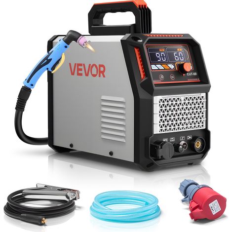 Découpeur Plasma, 60 A, Machine de Découpe Plasma à Arc Pilote sans Contact Triphasée 400 V, avec Fonction 2T/4T, Onduleur IGBT, Affichage Numérique, Temps PT/PA Réglables, pour Usage Industriel (1/5)
