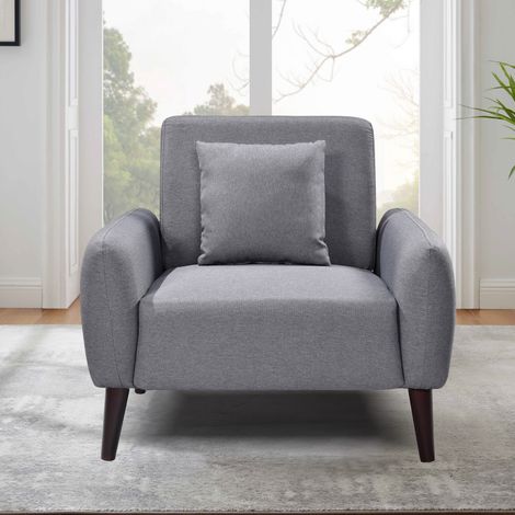 Zamora 1 seater Grey Linen Fabric Chair