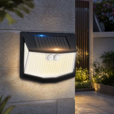 Applique murale solaire LED étanche IP65, détection de mouvement 6m, 3 modes, sans fil, installation facile pour jardin et extérieur (1/4)