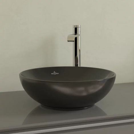 Vasque à poser VB Loop&Friends 380 x 380 mm ronde sans trop-plein Ébène CeramicPlus