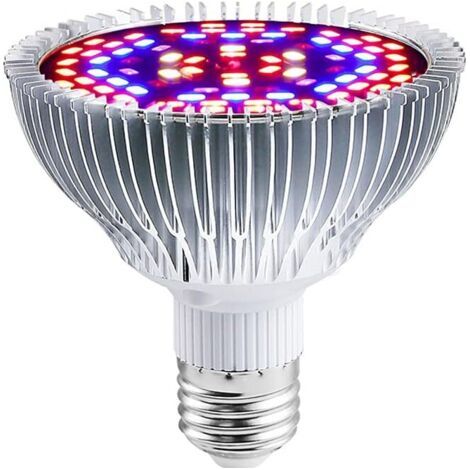 Lampada LED a spettro completo da 50 W per la coltivazione di piante, ortaggi e fiori da interno, lampadina LED E27 per serre idroponiche, durevole ed efficiente. (1/4)