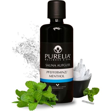 PURELIA Saunaaufguss Konzentrat Pfefferminz-Menthol 100 ml natürlicher Sauna-aufguss - reine ätheris