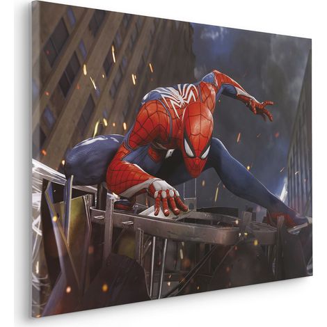 Komar Canvasbild Marvel Spider Man Landing - 60 x 90 cm - Bild auf Keilrahmen (1/2)
