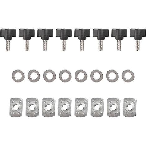 Lot de 8 boulons à démontage rapide pour toit rigide Jeep, avec vis à oreilles et anneaux d'arrimage en D. (1/4)