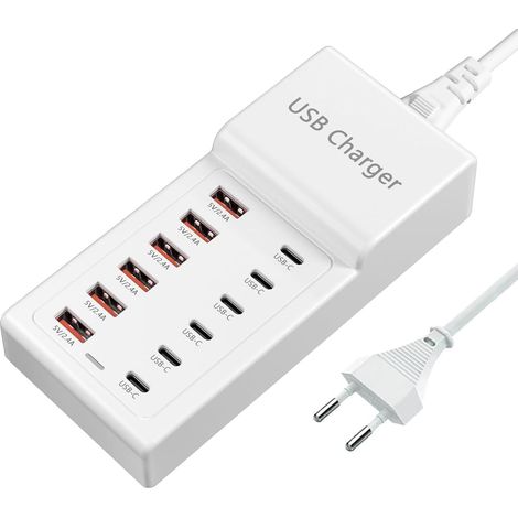 Chargeur USB C à 12 Ports, Station de Recharge USB 50W/10A [6 USBC + 6 USBA], Chargeur multiports pour 16/15/14/13/iPad/S24/S23/S22/Google Pixel/Tablette/écouteurs (1/5)