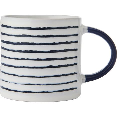 Taza de cerámica a rayas, 390 ml Mikasa