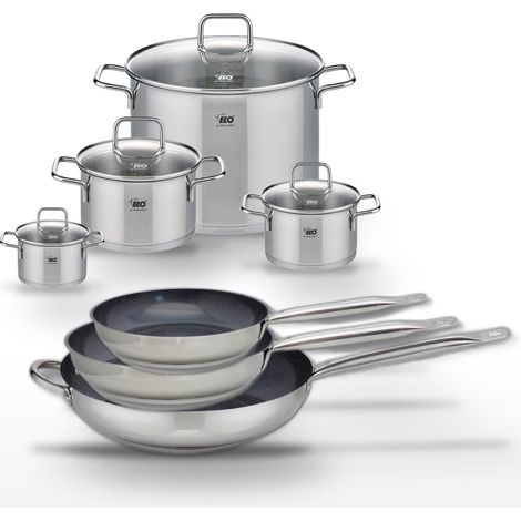 Lot de 3 Poêles céramique 24/28/32cm Elo Profi Therm Platinum et 4 Faitouts inox Elo Citrin (1/5)