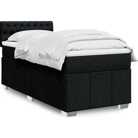 Boxspringbett mit Matratze Schwarz 100x200 cm Stoff (1/5)