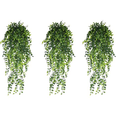 Lot de 3 lianes artificielles, feuillage dense plastique résistant UV, décoration intérieur extérieur jardin balcon (1/5)