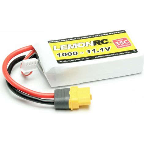 LemonRC Modellbau-Akkupack (LiPo) 11.1 V 1000 mAh Zellen-Zahl: 3 35 C Softcase XT60