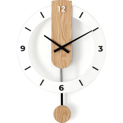 Horloge murale en bois, moderne et silencieuse, idéale pour la cuisine, la maison, le salon et la chambre (1/5)