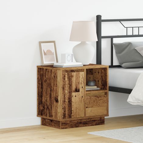 vidaXL Bedside Cabinet Old Wood 50 x 34.5 x 50 cm Engineered wood (1/5)