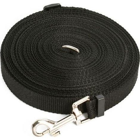 (10m Black) Dog Leash, Dog Training Leash with Handle Long Dog Lead Nylon Strap Hands Free for Small to Large Dogs Pet Walking Jogging (1/5)