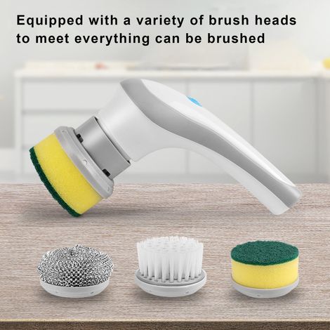 Brosse Rotative Électrique - Moteur Puissant - Rotation 360° - Pour Carrelage Sol Salle De Bain Cuisine - Sans Fil Rechargeable - 3 Têtes De Brosse - 1 Pièce (1/5)